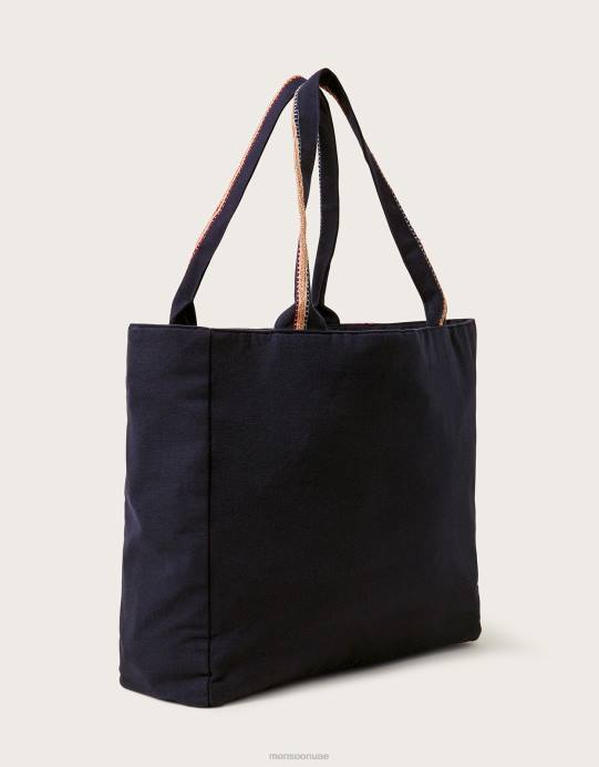 Monsoon نحيف حقيبة تسوق مطرزة D68H1268 ملحق حار