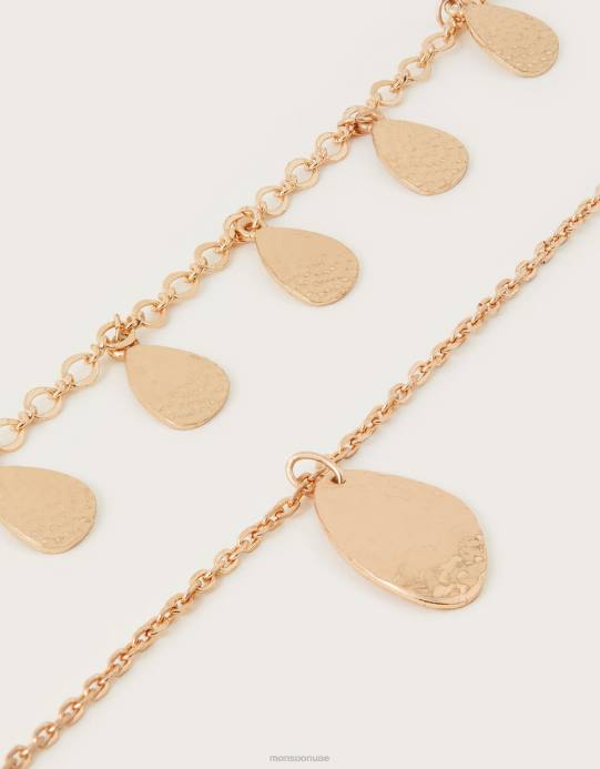 Monsoon نحيف قلادة الطبقات سحر القرص D68H1273 ملحق أنيق