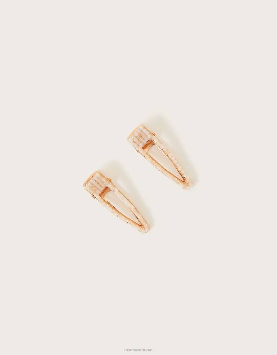 Monsoon نحيف مجموعة مقاطع جوهرة من قطعتين D68H1274 ملحق عاج