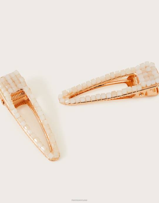 Monsoon نحيف مجموعة مقاطع جوهرة من قطعتين D68H1274 ملحق عاج