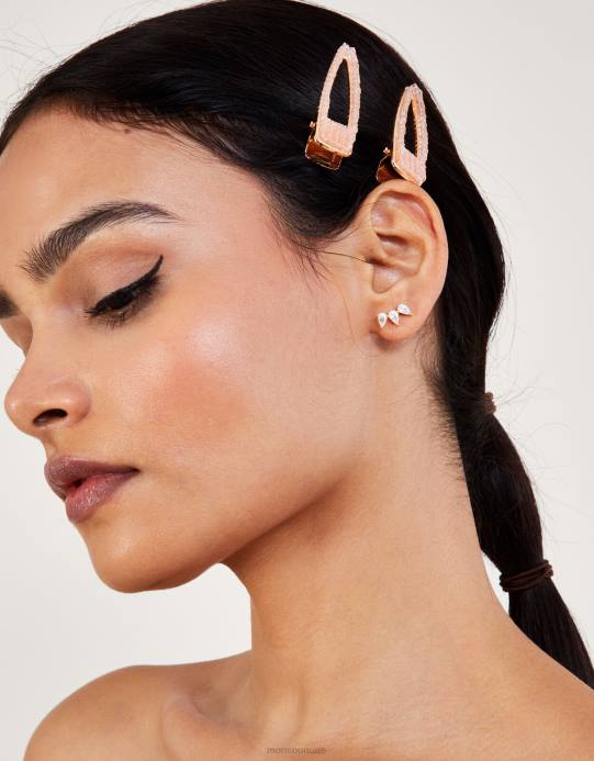 Monsoon نحيف مجموعة مقاطع جوهرة من قطعتين D68H1277 ملحق لون القرنفل