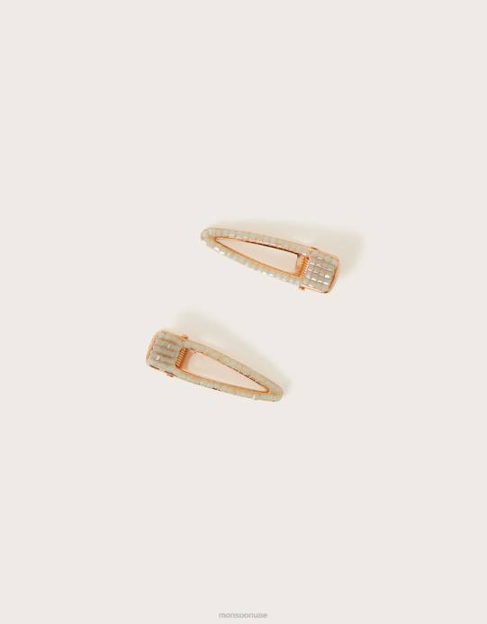 Monsoon نحيف مجموعة مقاطع جوهرة من قطعتين D68H1282 ملحق الأخضر (حكيم)