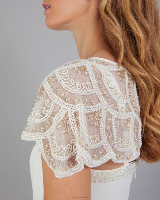 Monsoon نحيف منمق الرأس الكتف الزفاف D68H1287 ملحق عاج