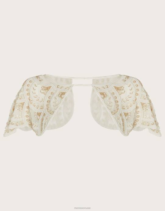 Monsoon نحيف منمق الرأس الكتف الزفاف D68H1287 ملحق عاج