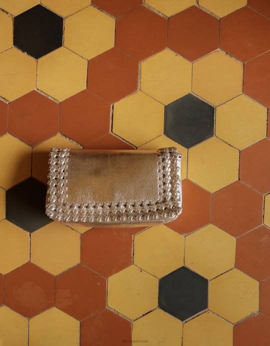 Monsoon نحيف حقيبة كروس منسوجة من الجلد المعدني D68H1290 ملحق حار