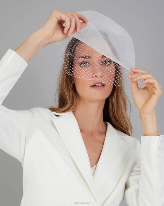 Monsoon نحيف مقطع الحجاب صافي الزفاف D68H1292 ملحق حار