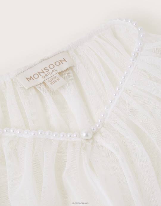 Monsoon نحيف عباءة زفاف مزخرفة باللؤلؤ D68H1294 ملحق رشيقة