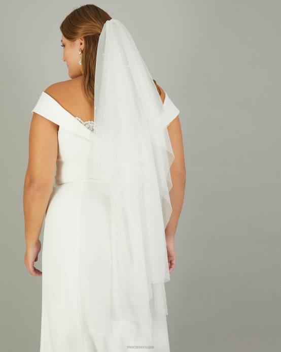 Monsoon نحيف حجاب مزين بزهرة اللؤلؤ D68H1296 ملحق أنيق