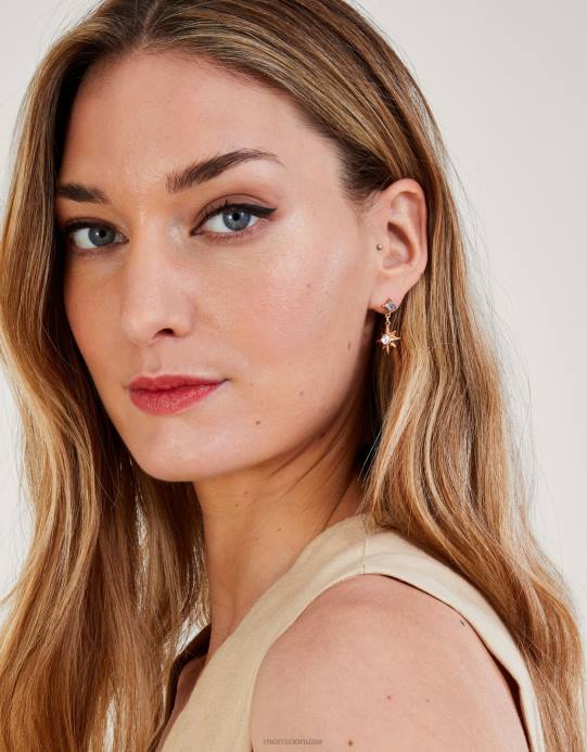 Monsoon نحيف أقراط متدلية صغيرة على شكل نجمة D68H1298 ملحق أنيق