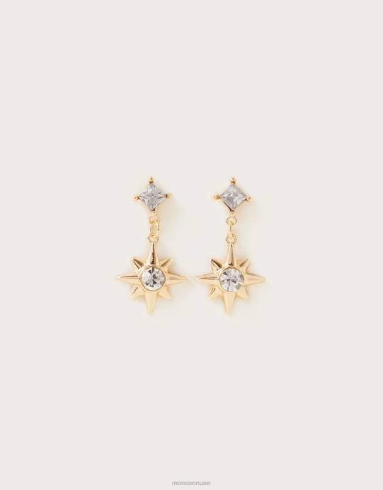 Monsoon نحيف أقراط متدلية صغيرة على شكل نجمة D68H1298 ملحق أنيق