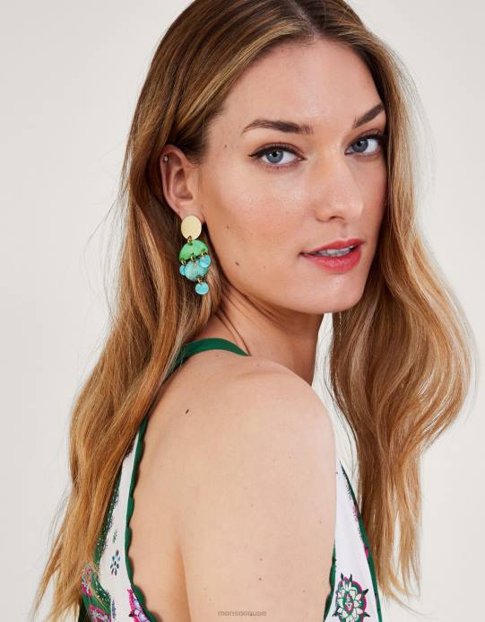 Monsoon نحيف أقراط متدلية صغيرة مزخرفة D68H1300 ملحق أنيق