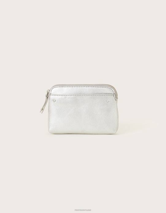 Monsoon نحيف حقيبة معدنية جلدية صغيرة D68H1303 ملحق موضة