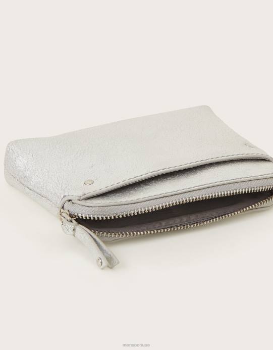 Monsoon نحيف حقيبة معدنية جلدية صغيرة D68H1303 ملحق موضة