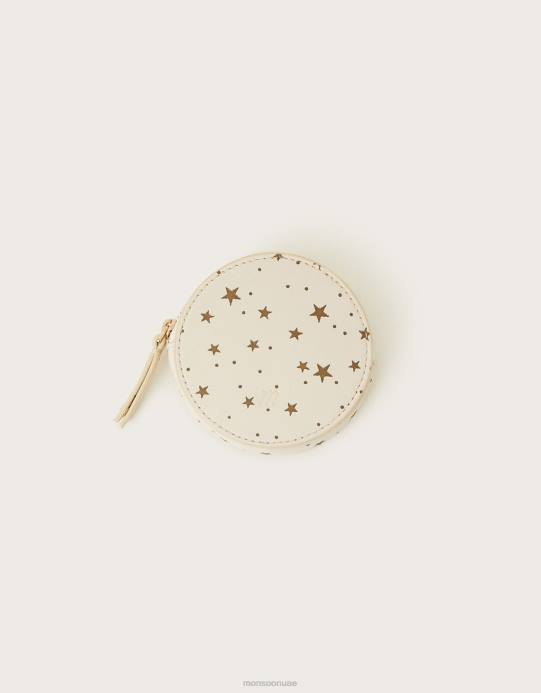 Monsoon نحيف محفظة جلدية مستديرة على شكل نجمة من رقائق الفويل D68H1305 ملحق موضة