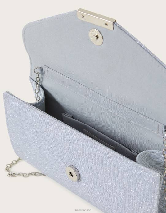 Monsoon نحيف حقيبة يد لامعة للمناسبات D68H1306 ملحق فضة