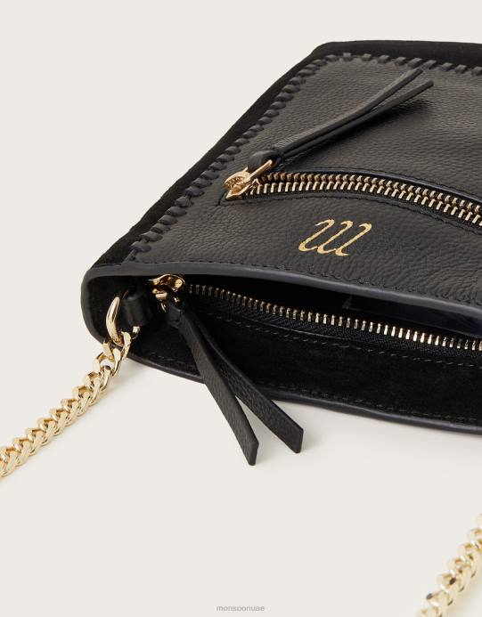 Monsoon نحيف حقيبة جلدية صغيرة عبر الجسم D68H1314 ملحق أنيق