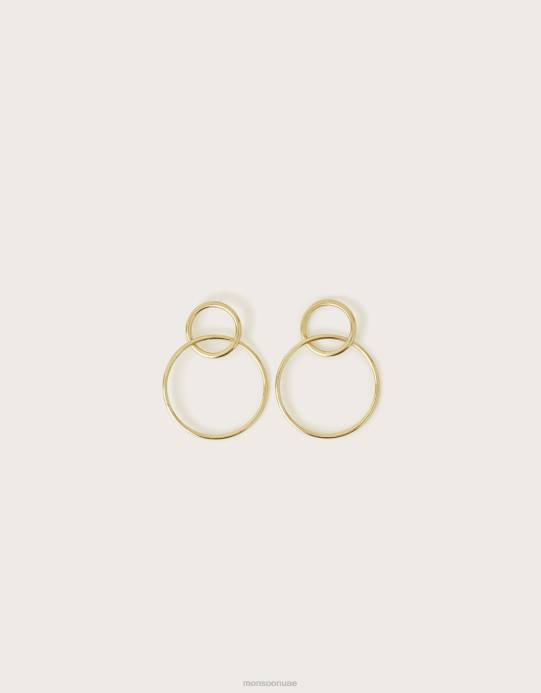 Monsoon نحيف أقراط سيبيليا مزدوجة D68H1319 ملحق أنيق