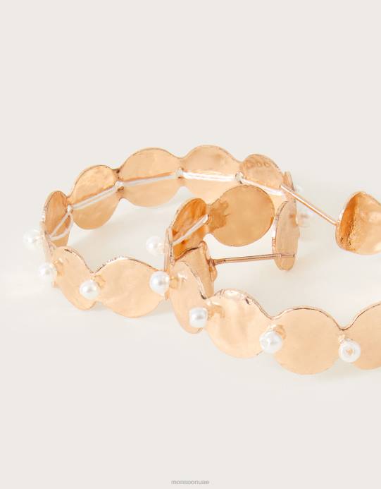 Monsoon نحيف عملة اللؤلؤ هوب الأقراط D68H1324 ملحق موضة