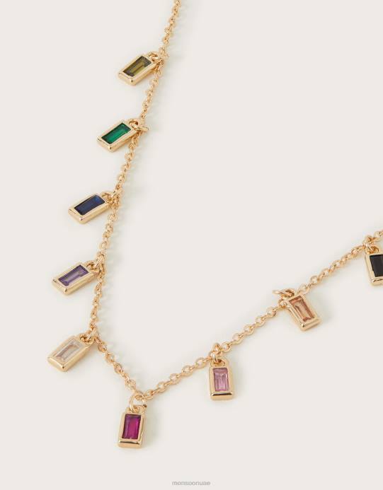 Monsoon نحيف جوهرة متعددة سحر قلادة D68H1328 ملحق أنيق