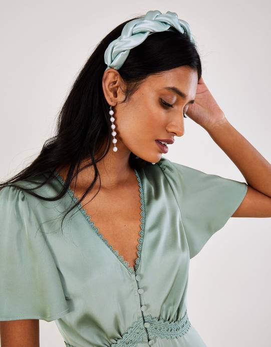 Monsoon نحيف ضفيرة عقال D68H1334 ملحق الأخضر (حكيم)