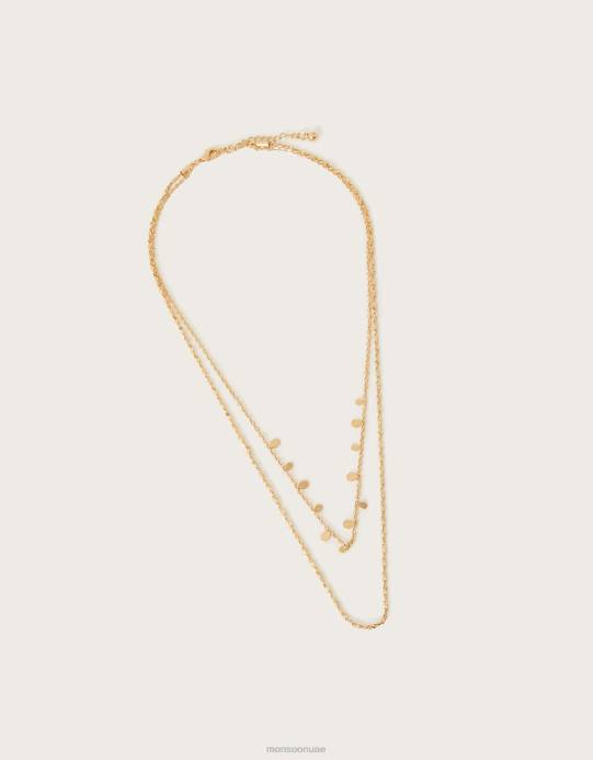 Monsoon نحيف قلادة الطبقات بسيطة D68H1339 ملحق رشيقة