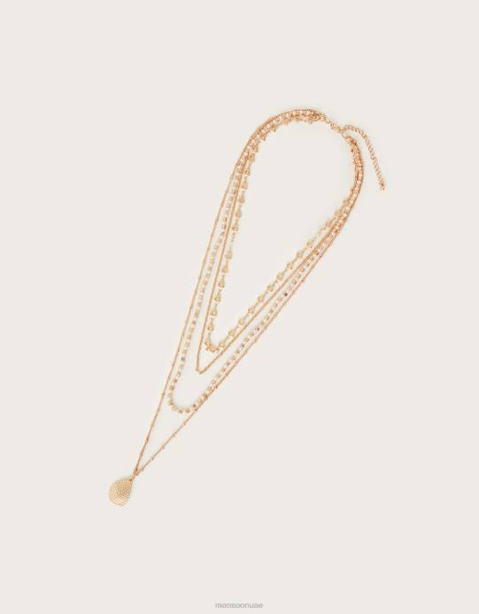 Monsoon نحيف قلادة من طبقات اللؤلؤ والقلادة D68H1349 ملحق أنيق