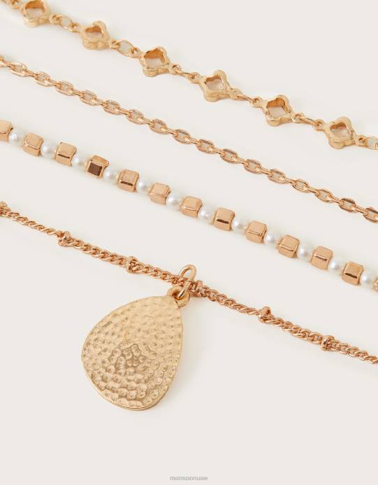 Monsoon نحيف قلادة من طبقات اللؤلؤ والقلادة D68H1349 ملحق أنيق