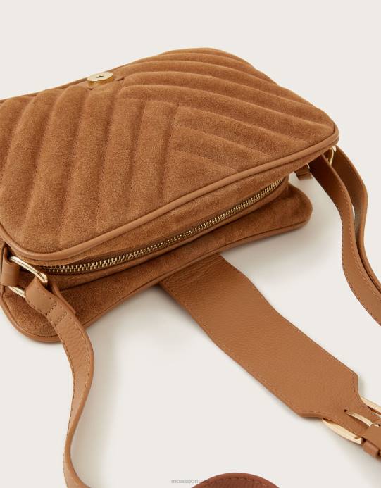 Monsoon نحيف حقيبة كروس جلدية مبطنة من السبعينيات D68H1352 ملحق أنيق