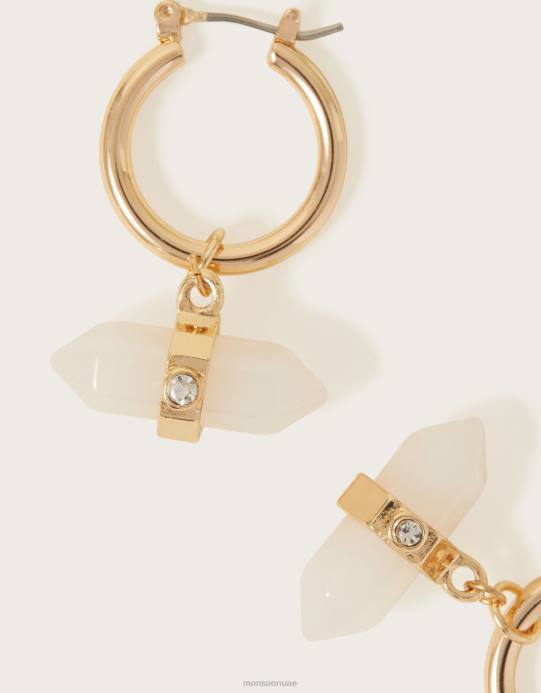 Monsoon نحيف الأطواق هوجي الحجر الكريم D68H1365 ملحق أنيق