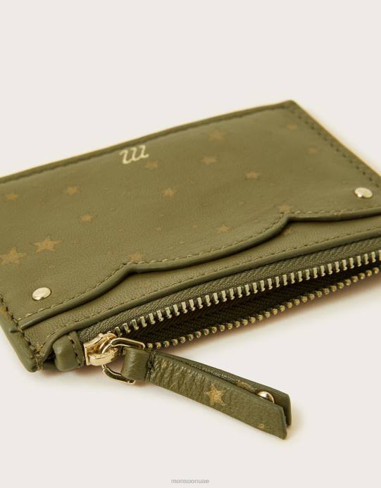 Monsoon نحيف حامل بطاقات من الجلد على شكل نجمة D68H1367 ملحق حار