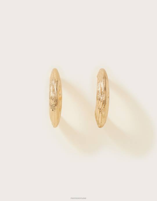 Monsoon نحيف أقراط دائرية سميكة مزخرفة D68H1368 ملحق حار