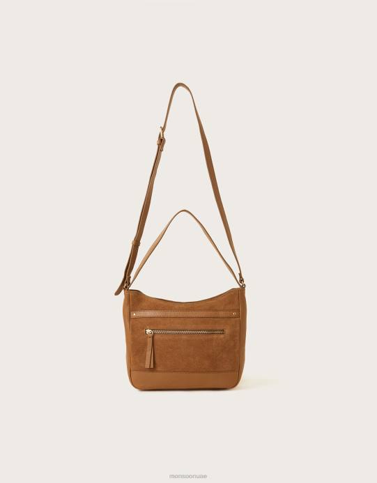 Monsoon نحيف حقيبة كتف جلدية D68H1369 ملحق حار