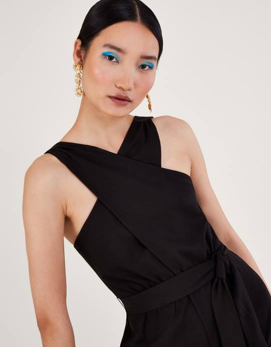 Monsoon نحيف بذلة جيرسي ذكية متقاطعة D68H136 ملابس أسود