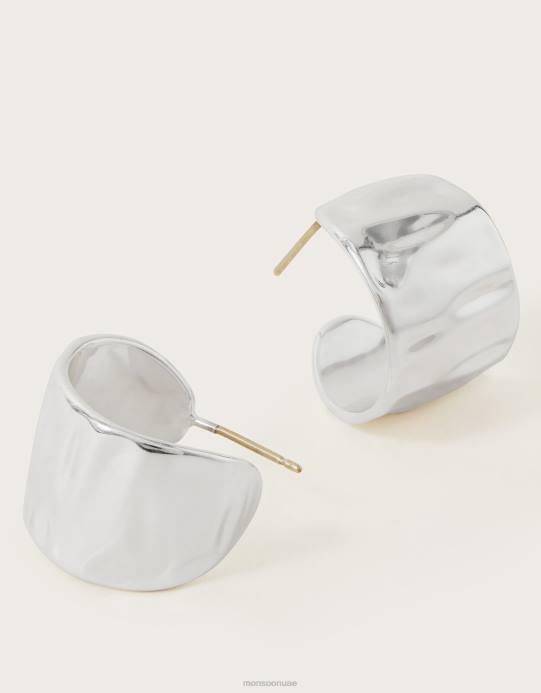 Monsoon نحيف أقراط هوب صغيرة مكتنزة عادي D68H1382 ملحق فضة