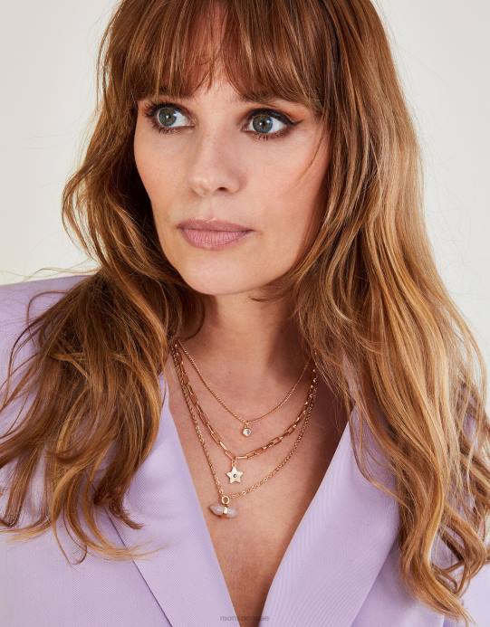 Monsoon نحيف قلادة الطبقات الحجرية D68H1387 ملحق حار