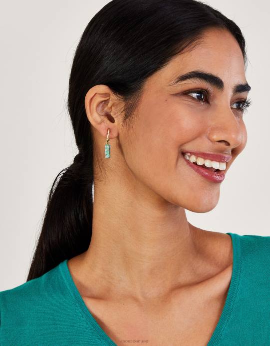 Monsoon نحيف أطواق معنققة من اللؤلؤ والحجر D68H1388 ملحق أنيق