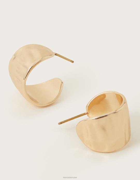 Monsoon نحيف أقراط هوب صغيرة مكتنزة عادي D68H1392 ملحق ذهب