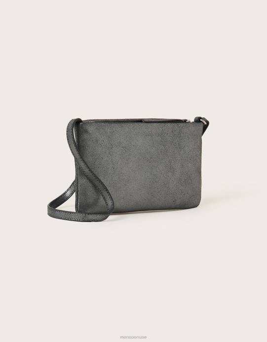 Monsoon نحيف حقيبة كروس صغيرة من الجلد المعدني D68H1396 ملحق موضة