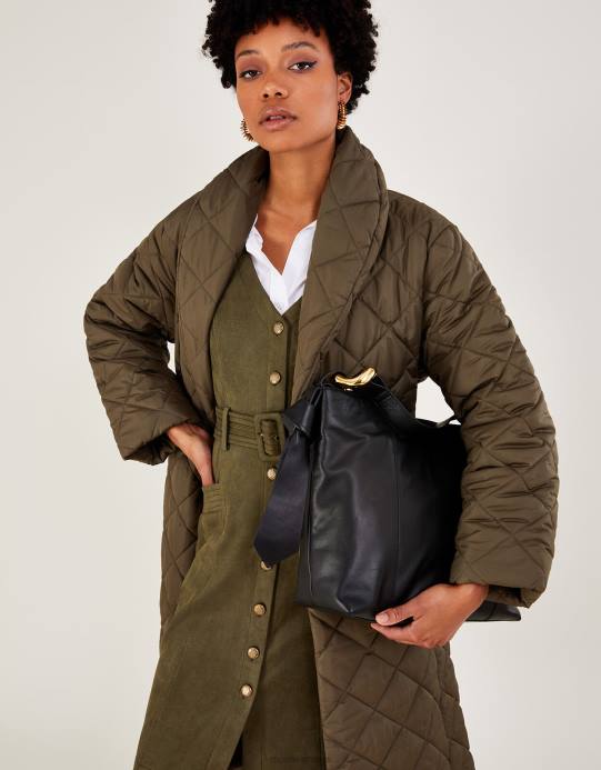 Monsoon نحيف حقيبة كتف جلدية تفاصيل حلقة D68H1399 ملحق موضة