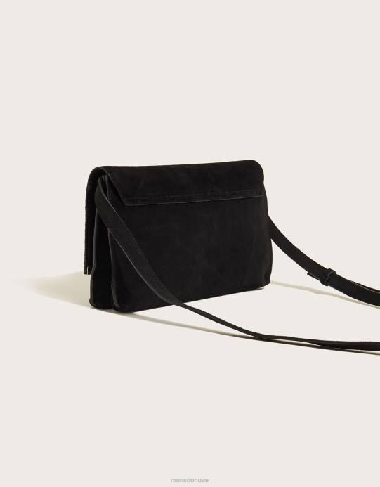 Monsoon نحيف حقيبة كروس من الجلد بشريط ذهبي D68H1409 ملحق أنيق