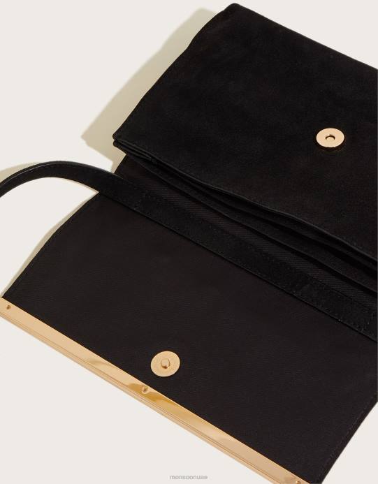 Monsoon نحيف حقيبة كروس من الجلد بشريط ذهبي D68H1409 ملحق أنيق