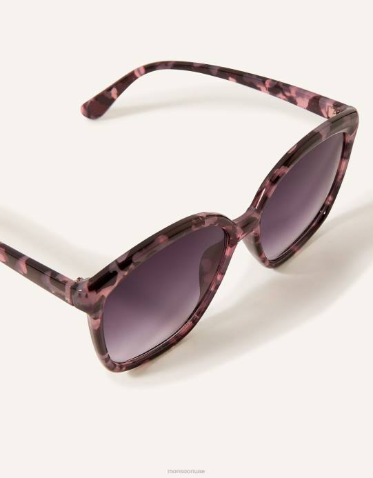Monsoon نحيف نظارة شمسية كبيرة بنقش صدف السلحفاة D68H1423 ملحق أنيق