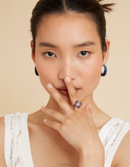 Monsoon نحيف خاتم حجر مكتنزة D68H1427 ملحق ذهب