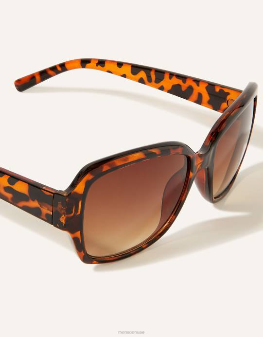 Monsoon نحيف التفاف النظارات الشمسية السلحفاة D68H1431 ملحق أنيق