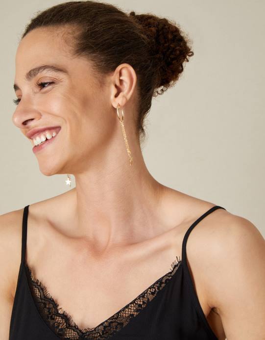 Monsoon نحيف أقراط شرابة على شكل نجمة D68H1441 ملحق أنيق