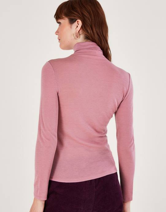 Monsoon نحيف بلوزة بولو من الصوف D68H144 ملابس لون القرنفل