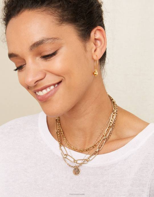 Monsoon نحيف أطواق خرز مطلية بالذهب D68H1450 ملحق حار