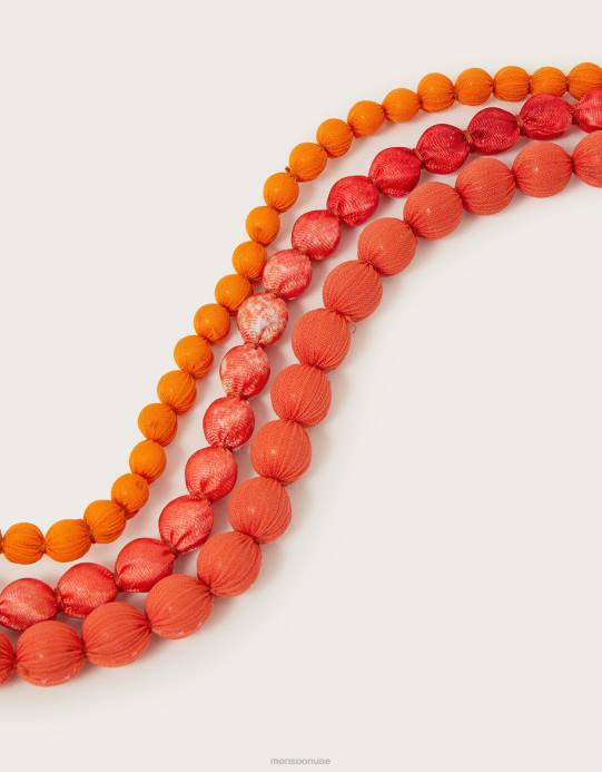 Monsoon نحيف قلادة الطبقات حبة النسيج D68H1456 ملحق رشيقة