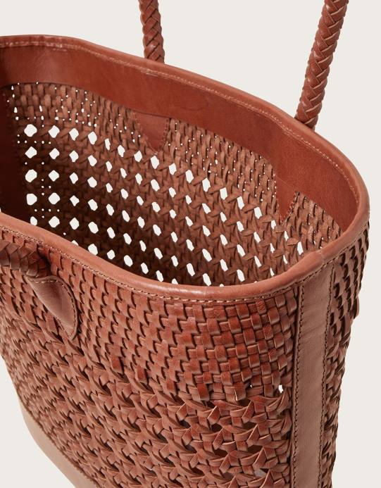 Monsoon نحيف حقيبة حمل جلدية منسوجة D68H1458 ملحق موضة