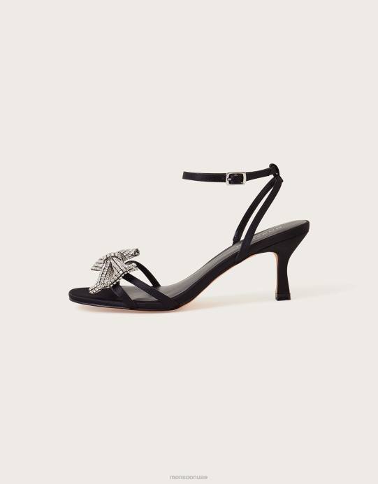 Monsoon نحيف الكعب الماسي القوس هريرة D68H1460 أحذية أسود